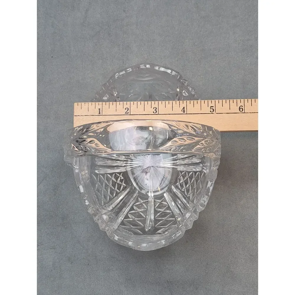 Annahutte Bleikristall Cut Crystal 24% lead Glass Basket Vintage